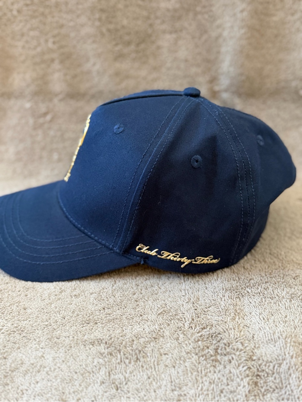 Navy Blue Baseball Cap with Gold Key Emblem - Picture 2 of 4